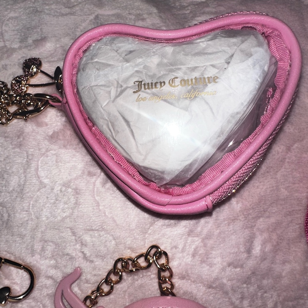 Juicy Couture pink bag charm keychain set - Picture 7 of 8